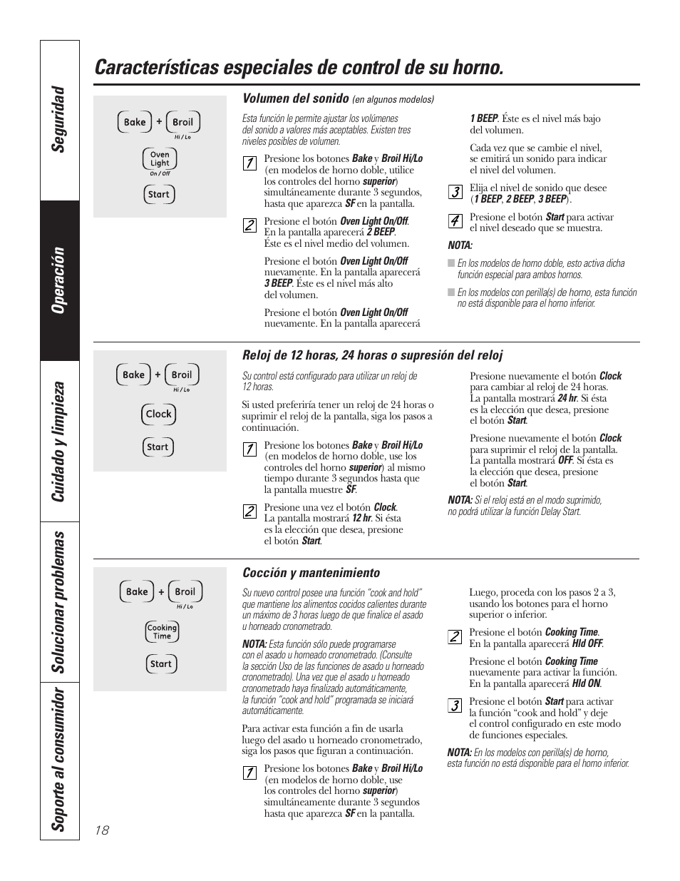 Características especiales de control de su horno | GE JKP7027 User Manual | Page 50 / 64