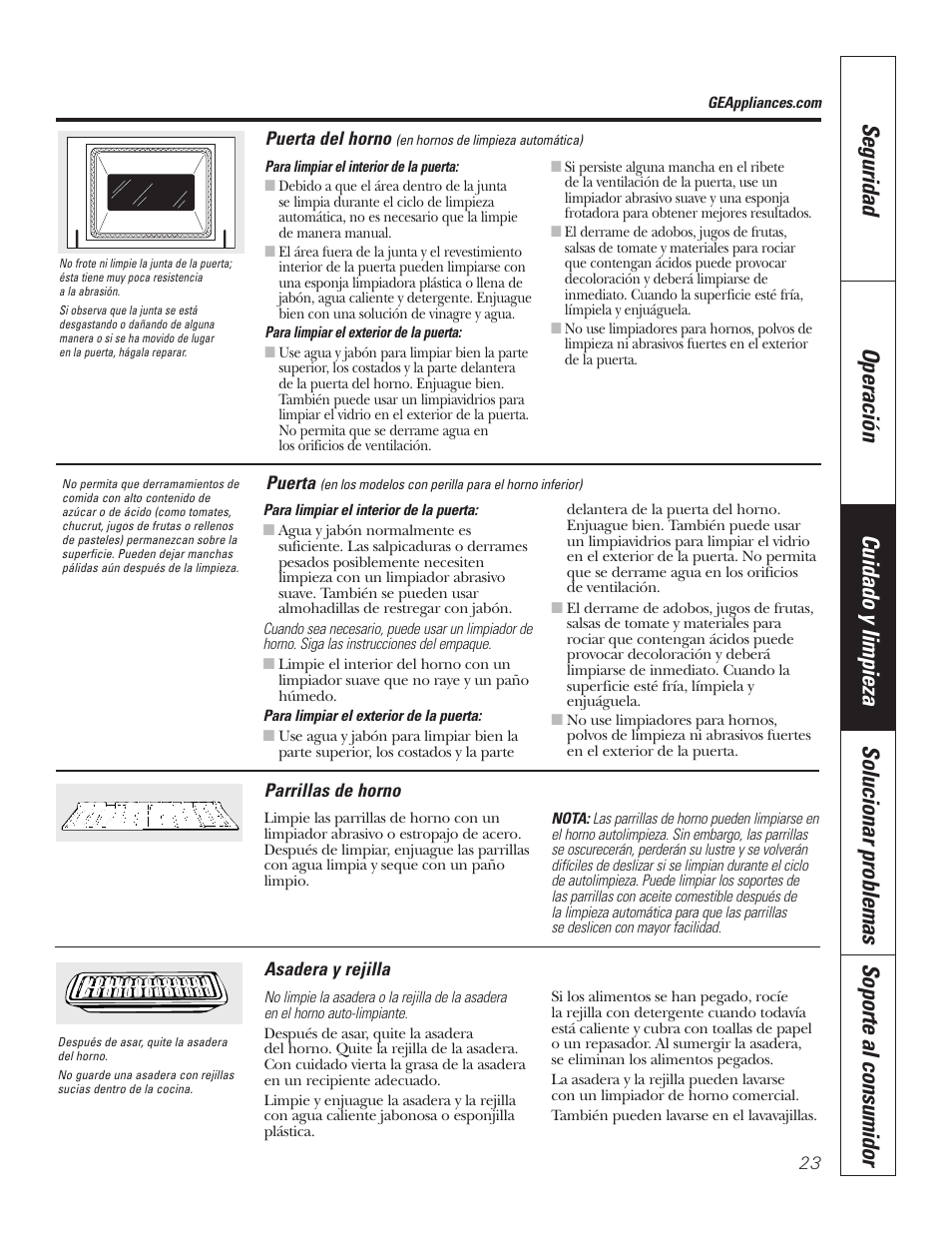 Asadera y rejilla, Parrillas | GE JKP7027 User Manual | Page 55 / 64