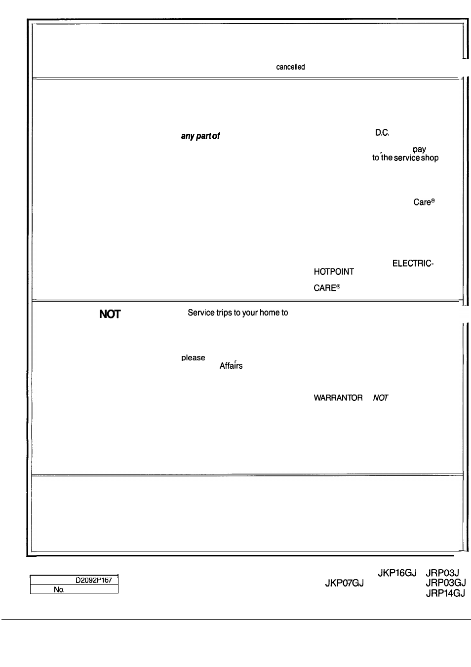 Warranty, Back cover, Your ge electric range | What is covered, Jkp07j | GE JKP27J User Manual | Page 28 / 28