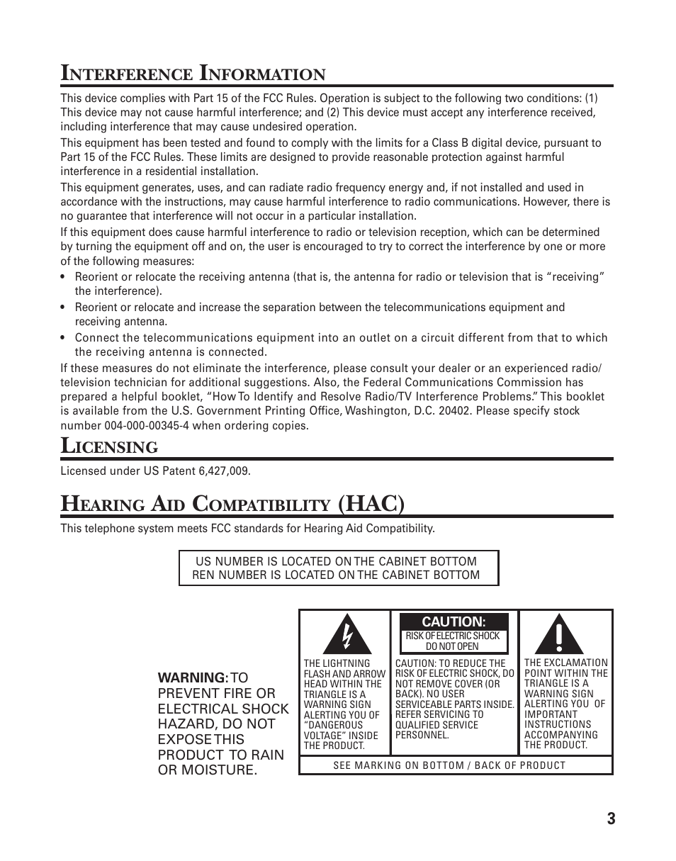 Hac) | GE 25880 User Manual | Page 3 / 50