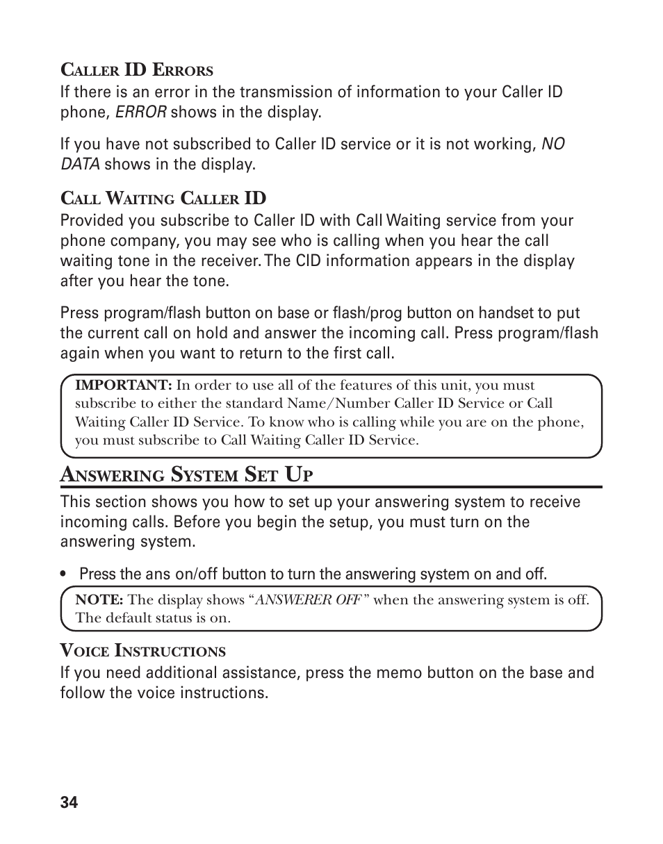 Id e | GE 25880 User Manual | Page 34 / 50