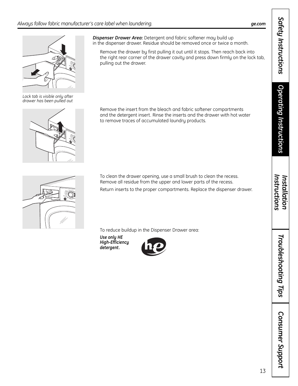 GE Profile Washers WPDH8900 User Manual | Page 13 / 80