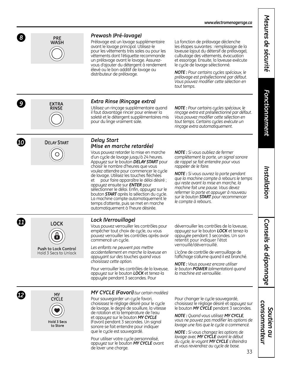 GE Profile Washers WPDH8900 User Manual | Page 33 / 80