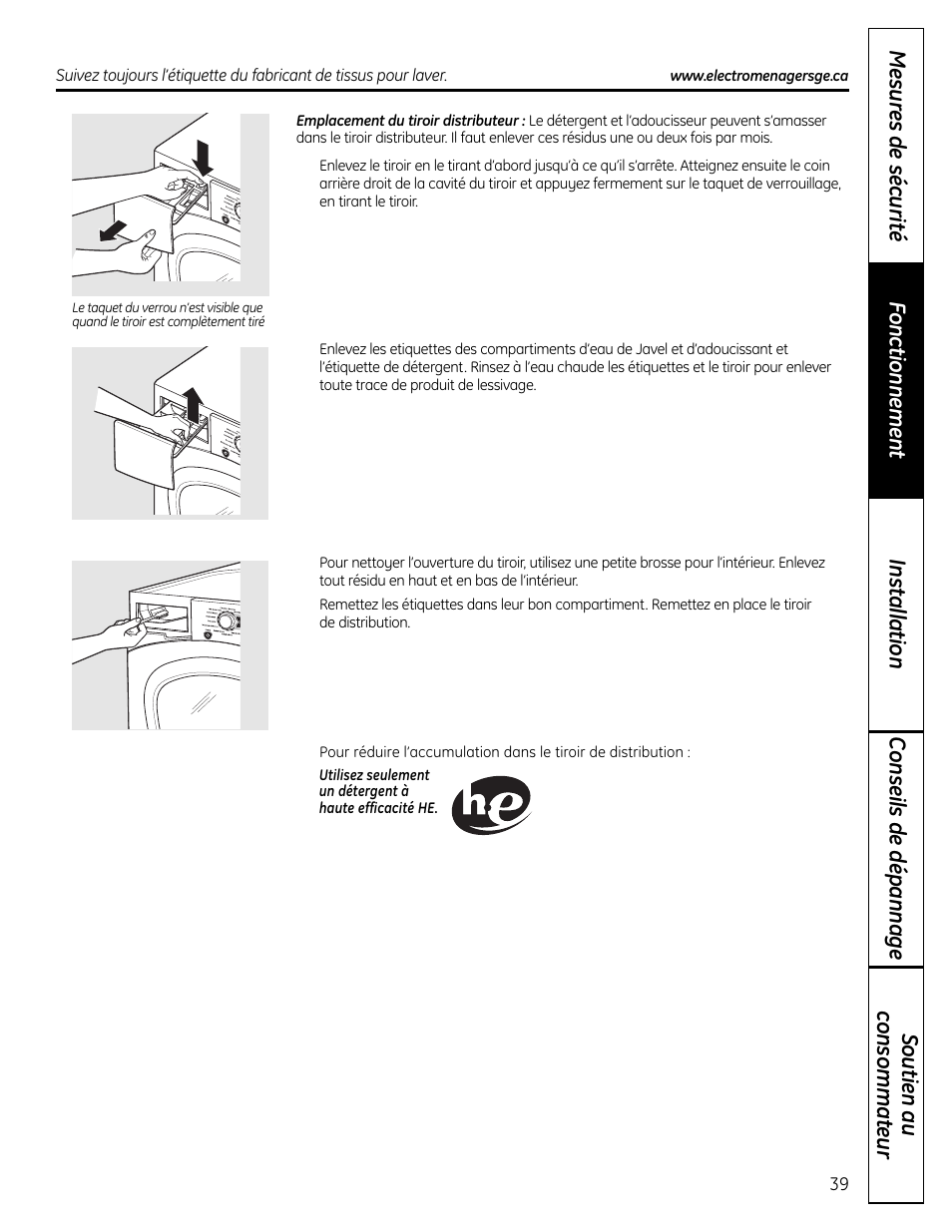 GE Profile Washers WPDH8900 User Manual | Page 39 / 80