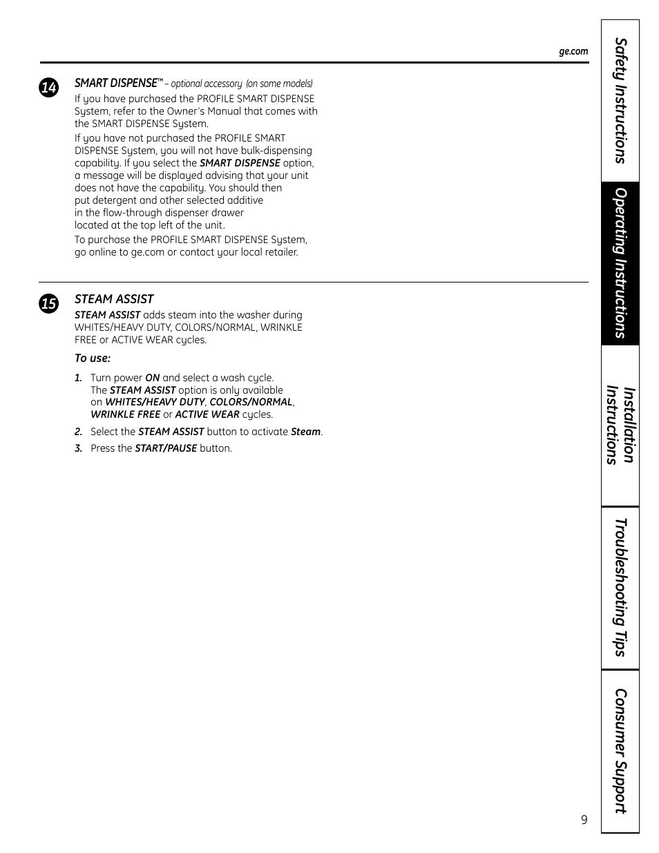GE Profile Washers WPDH8900 User Manual | Page 9 / 80