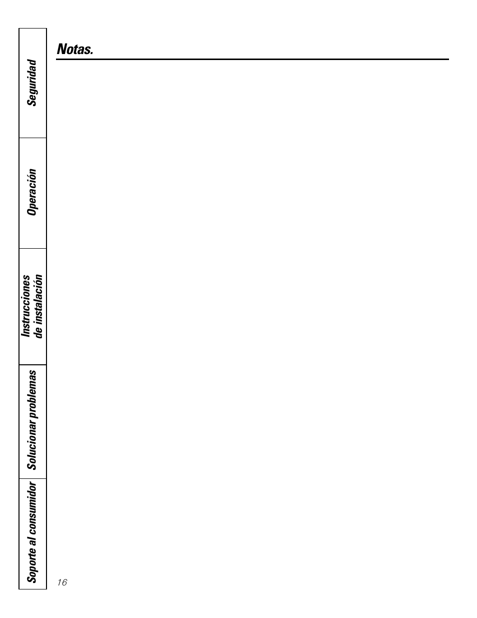 Notas | GE JV535 User Manual | Page 36 / 40