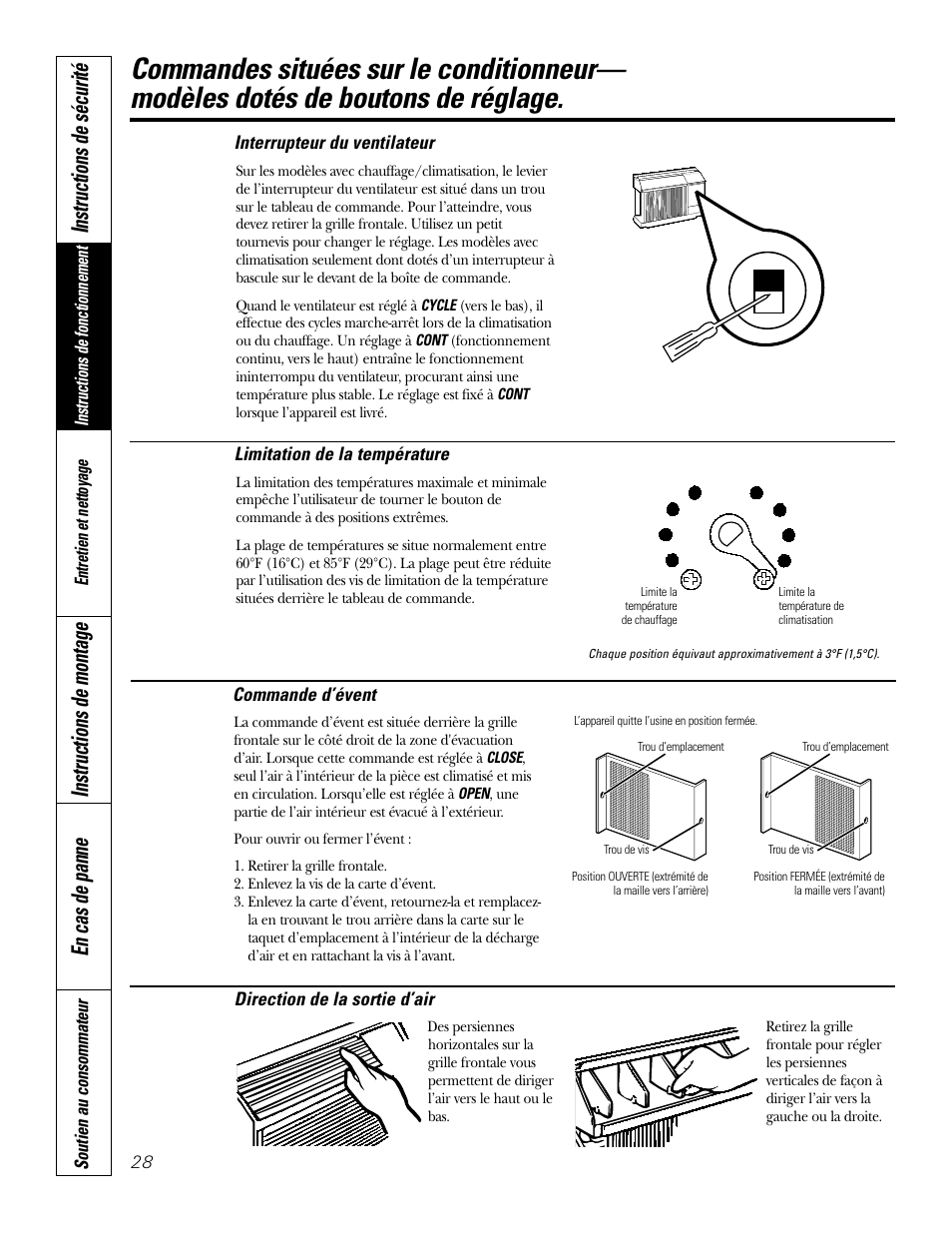 En cas de panne instructions de montage, Instructions de sécurité | GE 10 DCB User Manual | Page 28 / 68