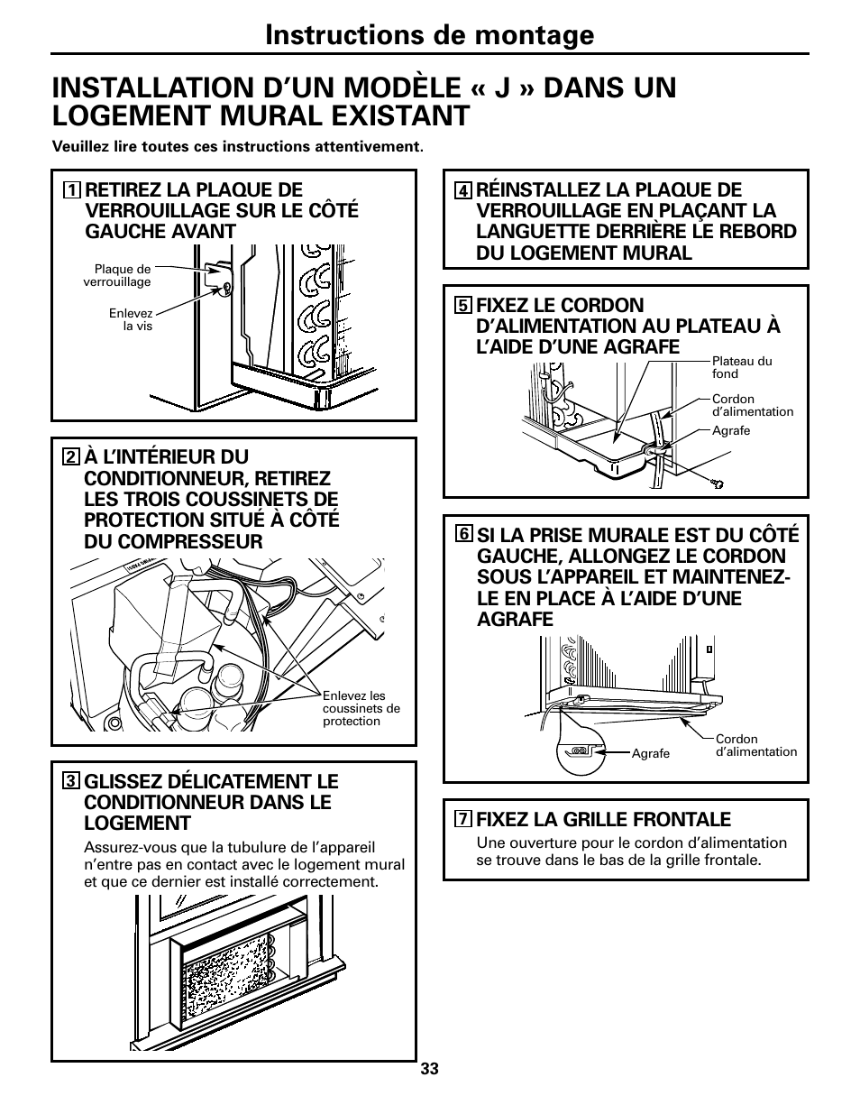 Instructions de montage | GE 10 DCB User Manual | Page 33 / 68