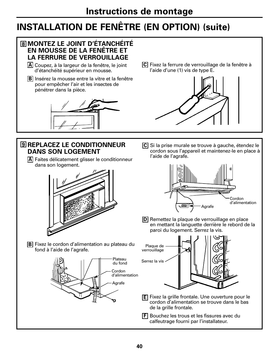 Replacez le conditionneur dans son logement | GE 10 DCB User Manual | Page 40 / 68