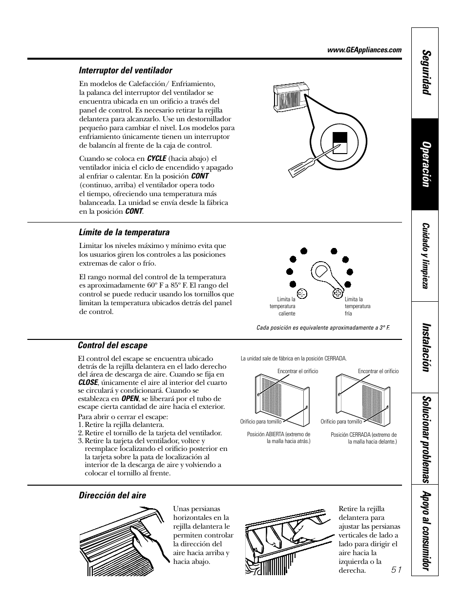 Seguridad operación | GE 10 DCB User Manual | Page 51 / 68