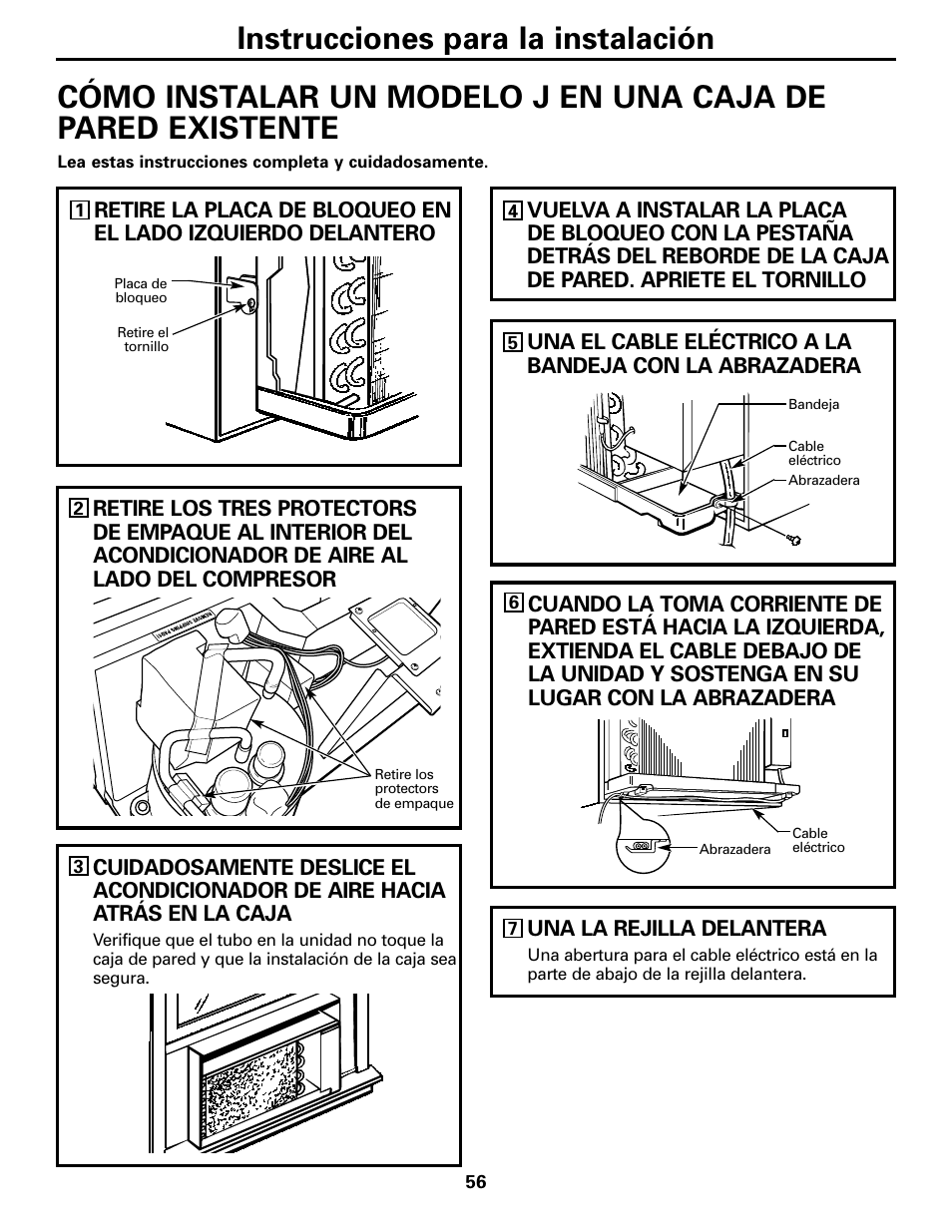 Instrucciones para la instalación | GE 10 DCB User Manual | Page 56 / 68