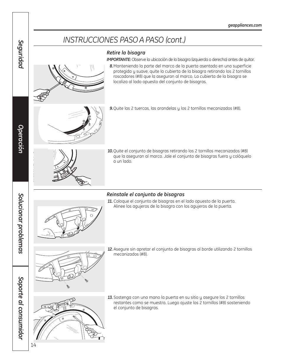 Instruccionespasoapaso(cont.) | GE 364B7130P001 User Manual | Page 42 / 56