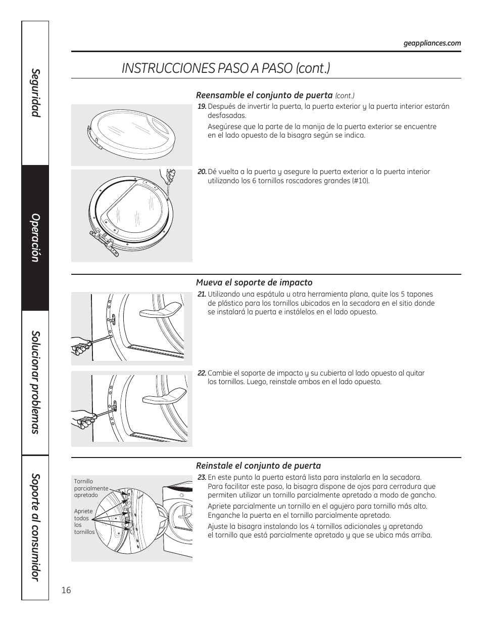 Instruccionespasoapaso(cont.) | GE 364B7130P001 User Manual | Page 44 / 56