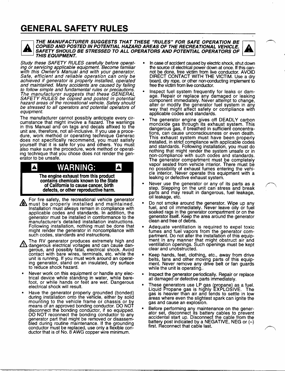 General safety rules, Warning | GE A4021 User Manual | Page 2 / 32