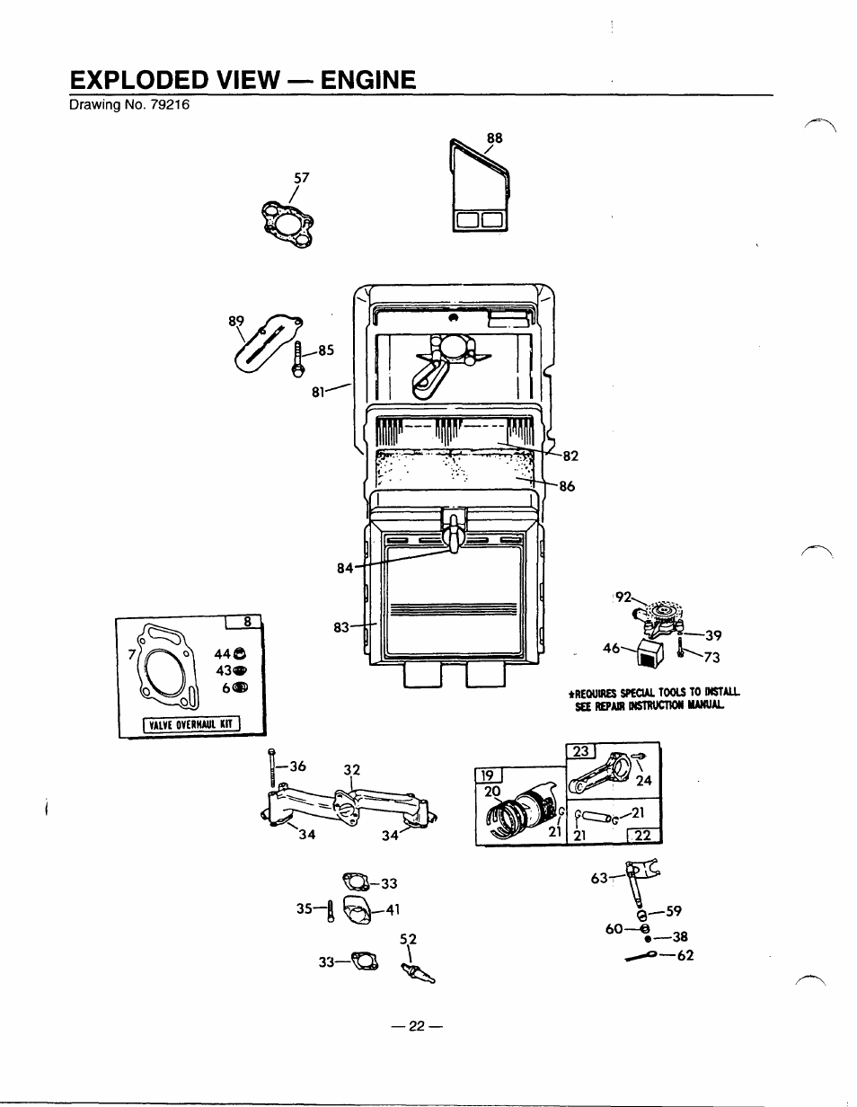 Exploded view — engine | GE A4021 User Manual | Page 24 / 32