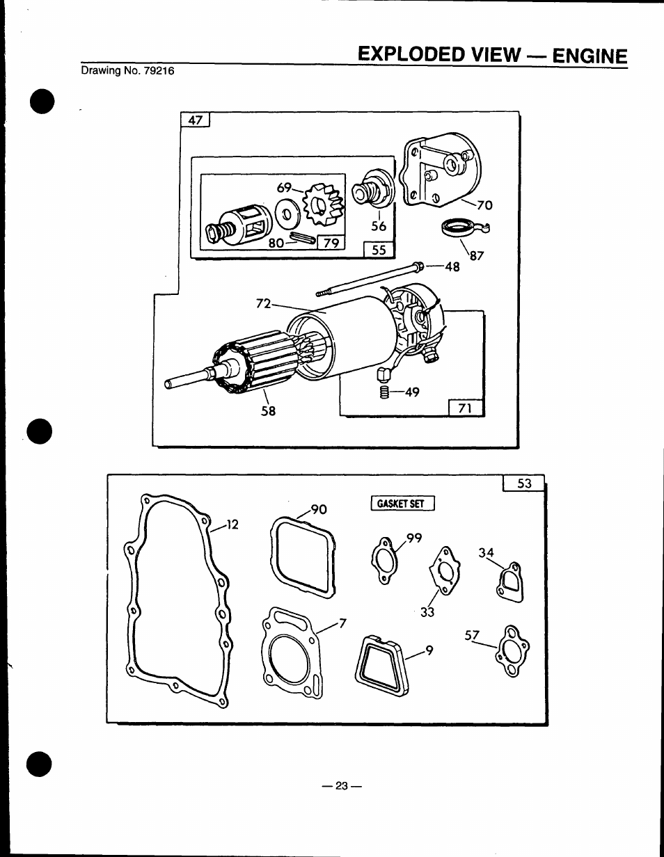Exploded view — engine | GE A4021 User Manual | Page 25 / 32