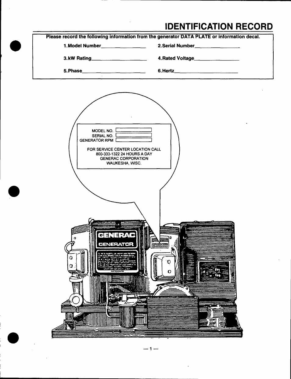 Identification record | GE A4021 User Manual | Page 3 / 32