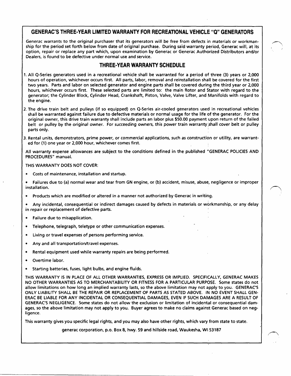 Three-year warranty schedule | GE A4021 User Manual | Page 32 / 32
