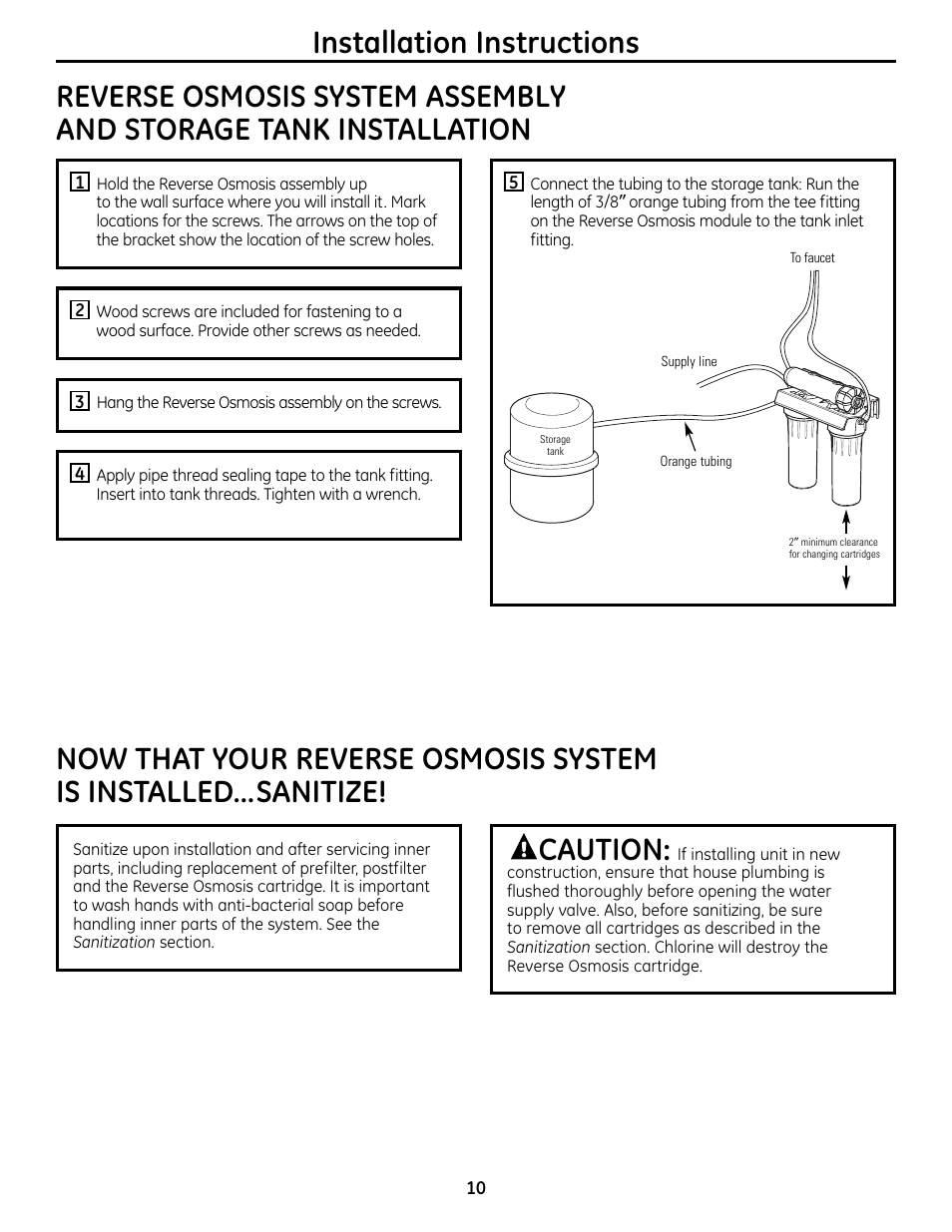 Installation instructions, Caution | GE GXRM10RBL User Manual | Page 10 / 64