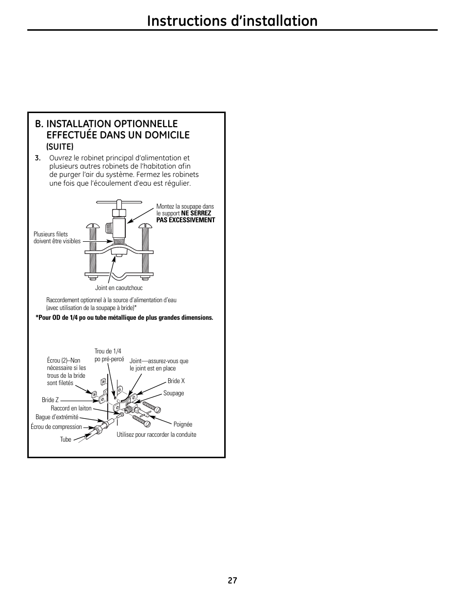 Instructions d’installation | GE GXRM10RBL User Manual | Page 27 / 64