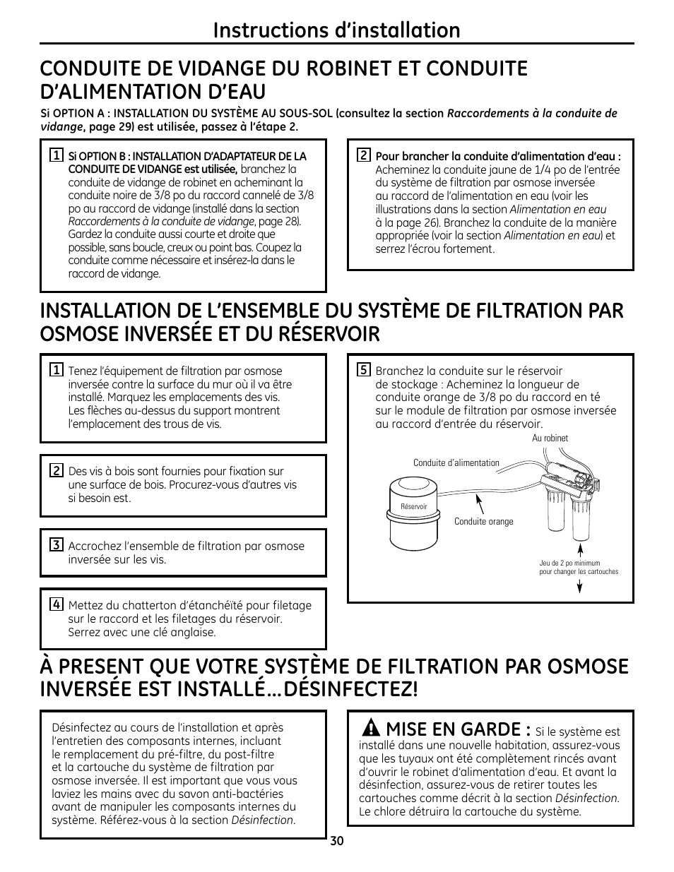 Mise en garde | GE GXRM10RBL User Manual | Page 30 / 64