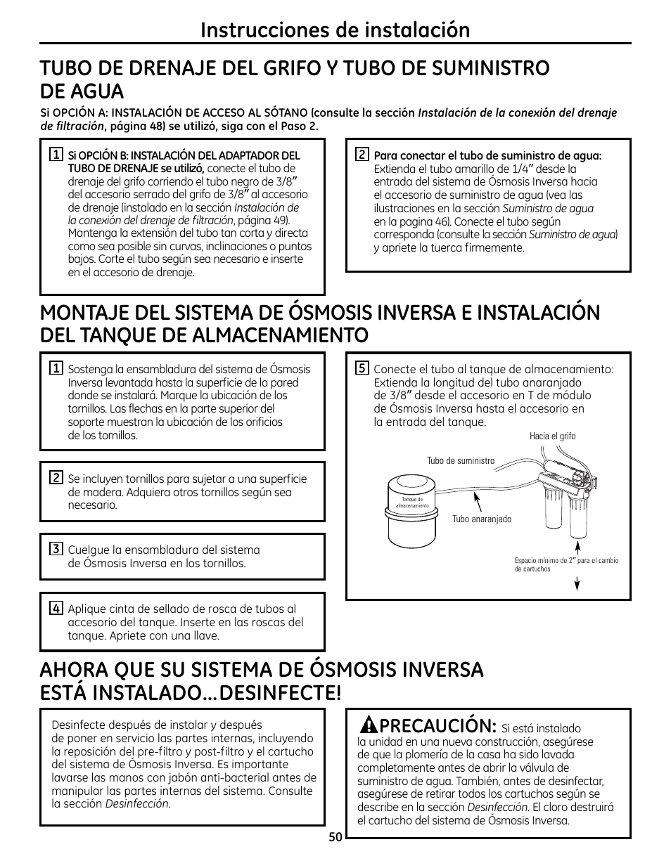 Precaución | GE GXRM10RBL User Manual | Page 50 / 64