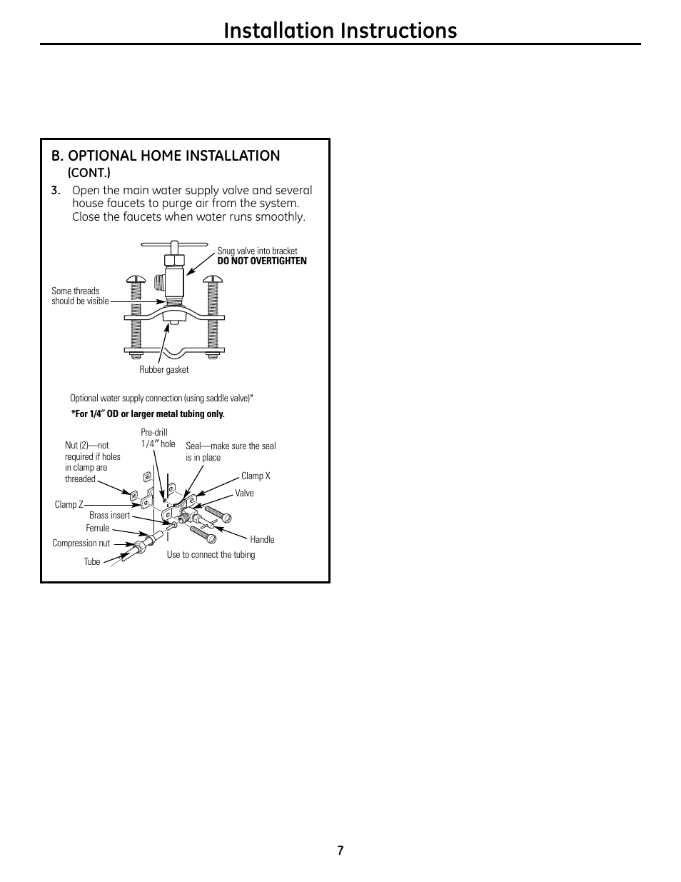 Installation instructions, B. optional home installation | GE GXRM10RBL User Manual | Page 7 / 64