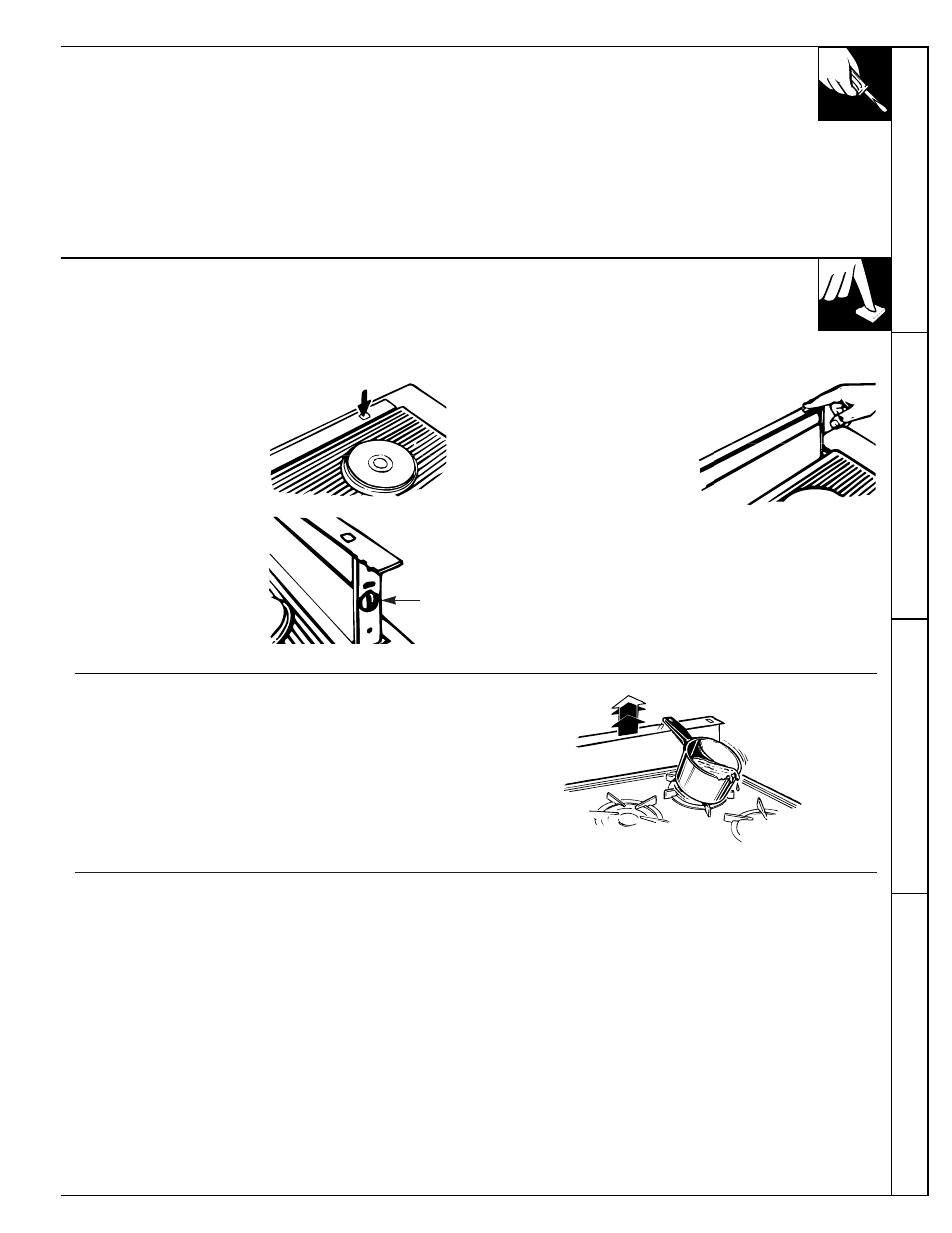 Canning, Controls, Cooking tips | Canning controls cooking tips, Servicing, Using your downdraft vent system | GE JVB65 User Manual | Page 3 / 12
