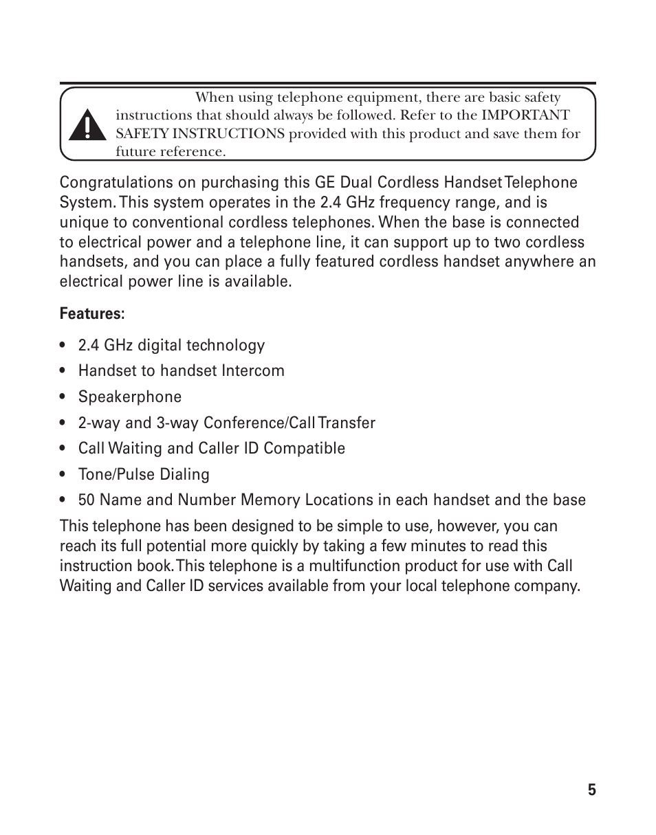 GE 21015 User Manual | Page 5 / 108