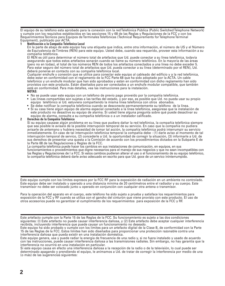 Fcc rf | GE 21015 User Manual | Page 56 / 108