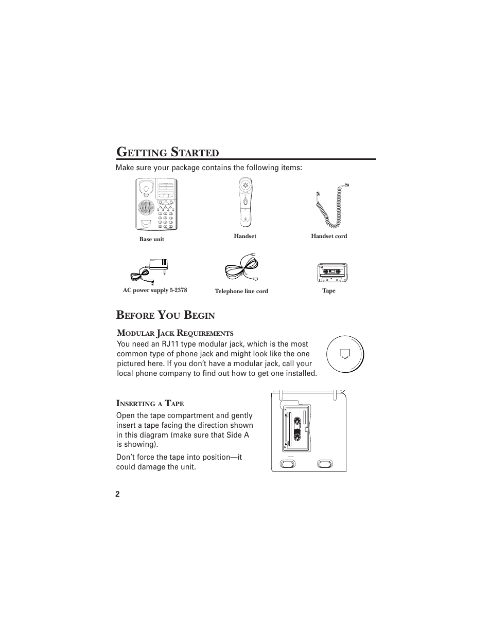 Etting, Tarted, Efore | Egin | GE 2-9824 User Manual | Page 2 / 18