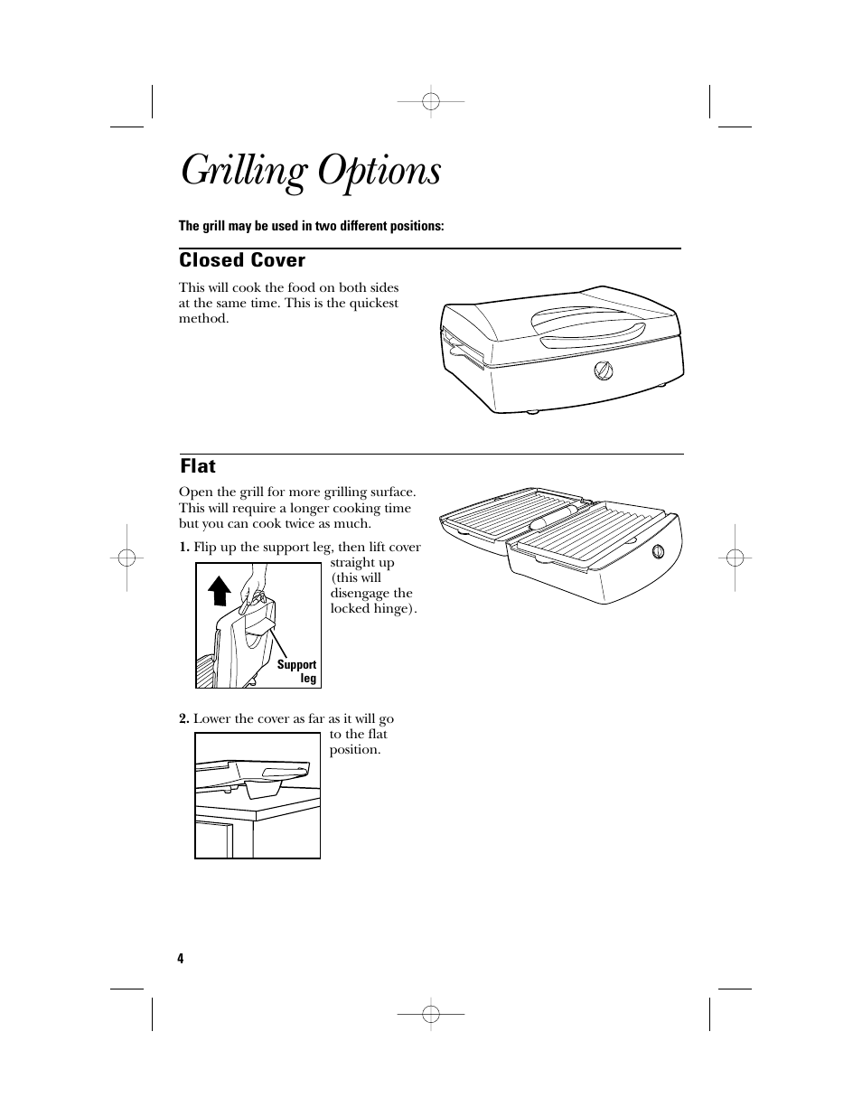 Grilling options | GE 106642 User Manual | Page 4 / 16