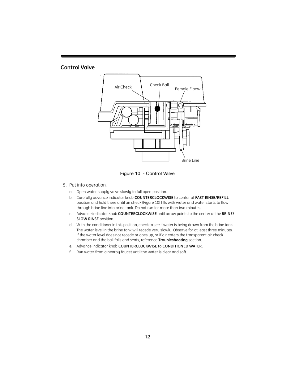 Control valve | GE Autorol 255 Valve / 400 Series User Manual | Page 12 / 28