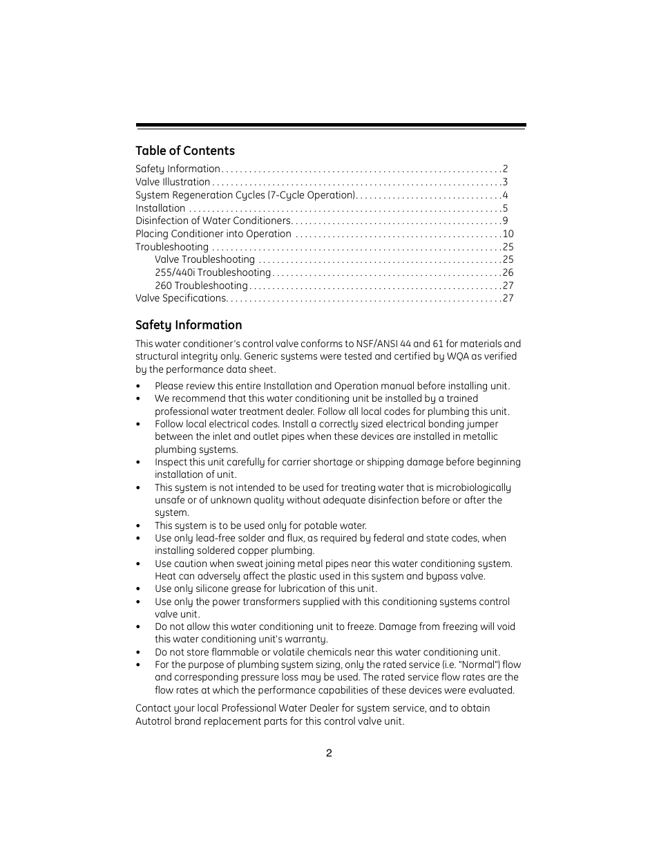 GE Autorol 255 Valve / 400 Series User Manual | Page 2 / 28