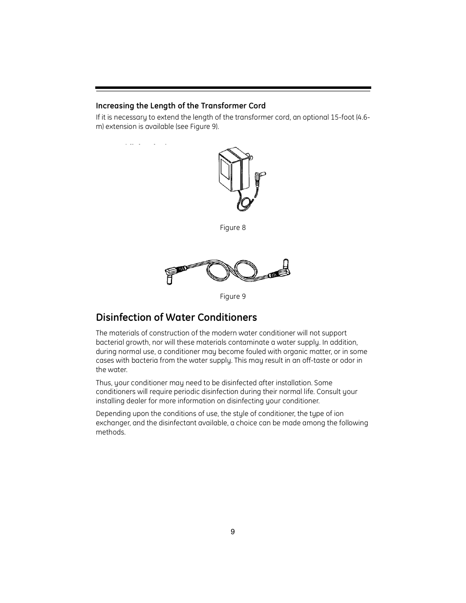 Disinfection of water conditioners | GE Autorol 255 Valve / 400 Series User Manual | Page 9 / 28