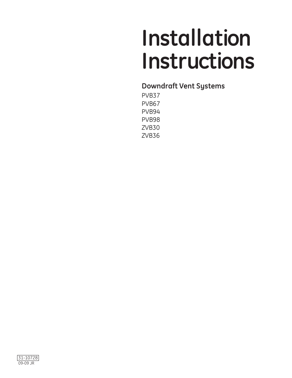 GE ZVB36 User Manual | 32 pages