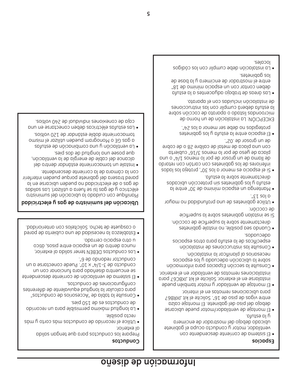 Información de diseño | GE ZVB36 User Manual | Page 28 / 32