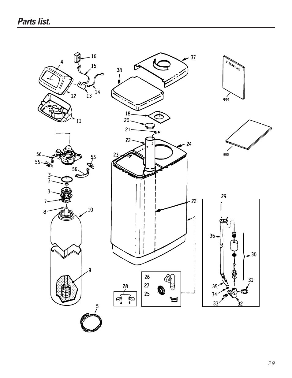 Parts list/catalog, Parts list/catalog , 32, Parts list | GE PROFILE PERFORMANCE SERIES PNSF39Z01 User Manual | Page 29 / 36