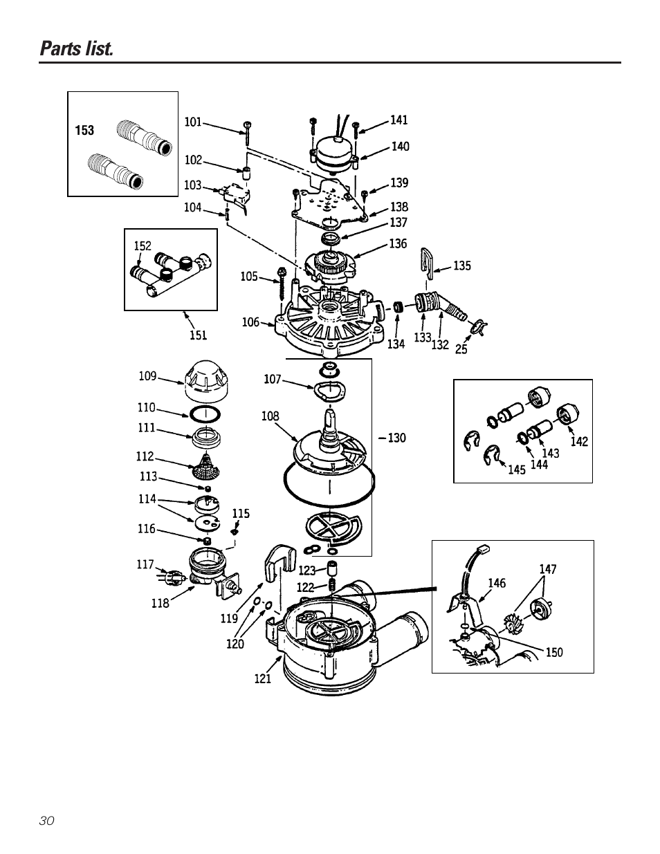 Parts list | GE PROFILE PERFORMANCE SERIES PNSF39Z01 User Manual | Page 30 / 36