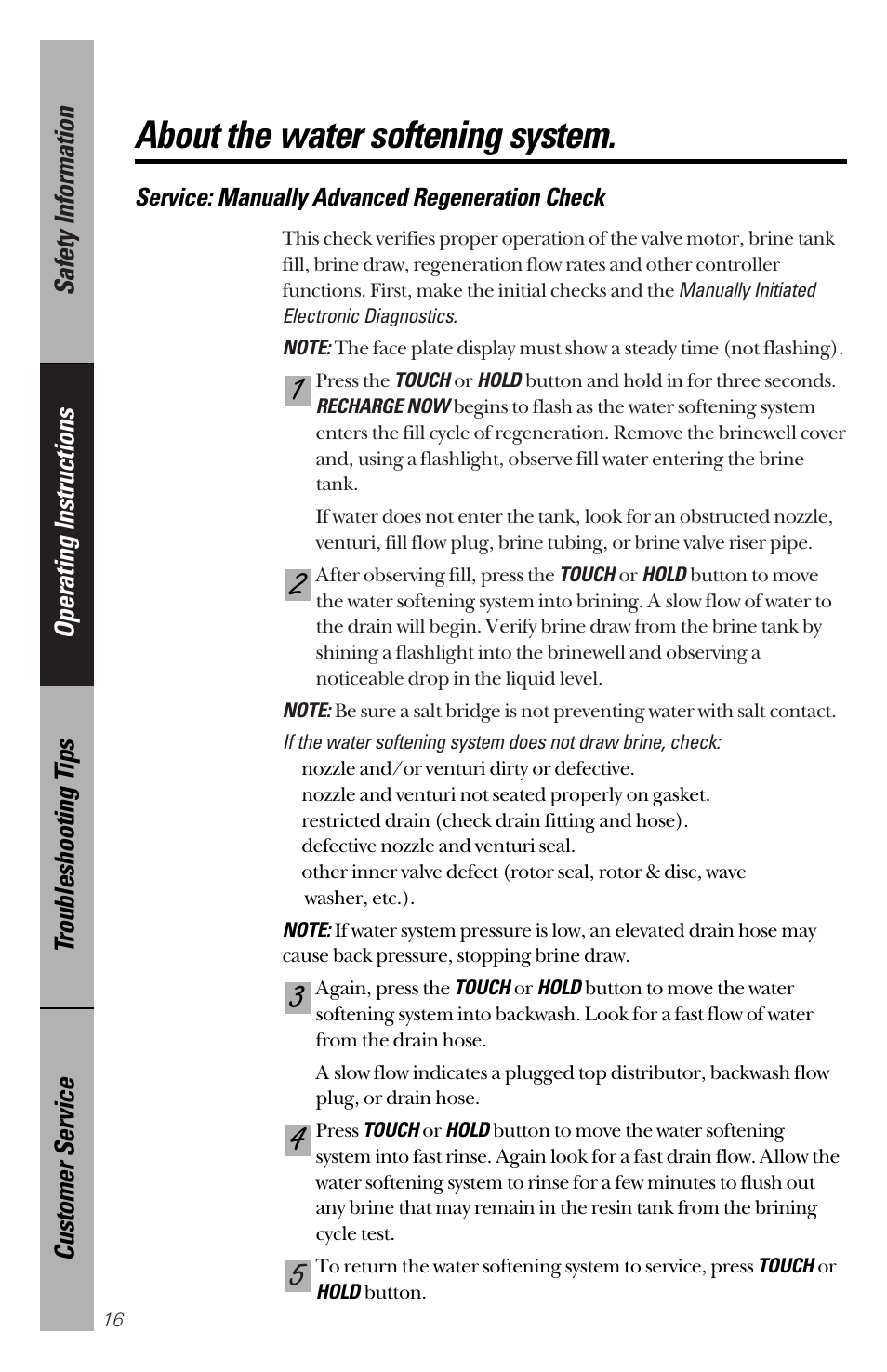 About the water softening system | GE PNSF31Z01 User Manual | Page 16 / 28