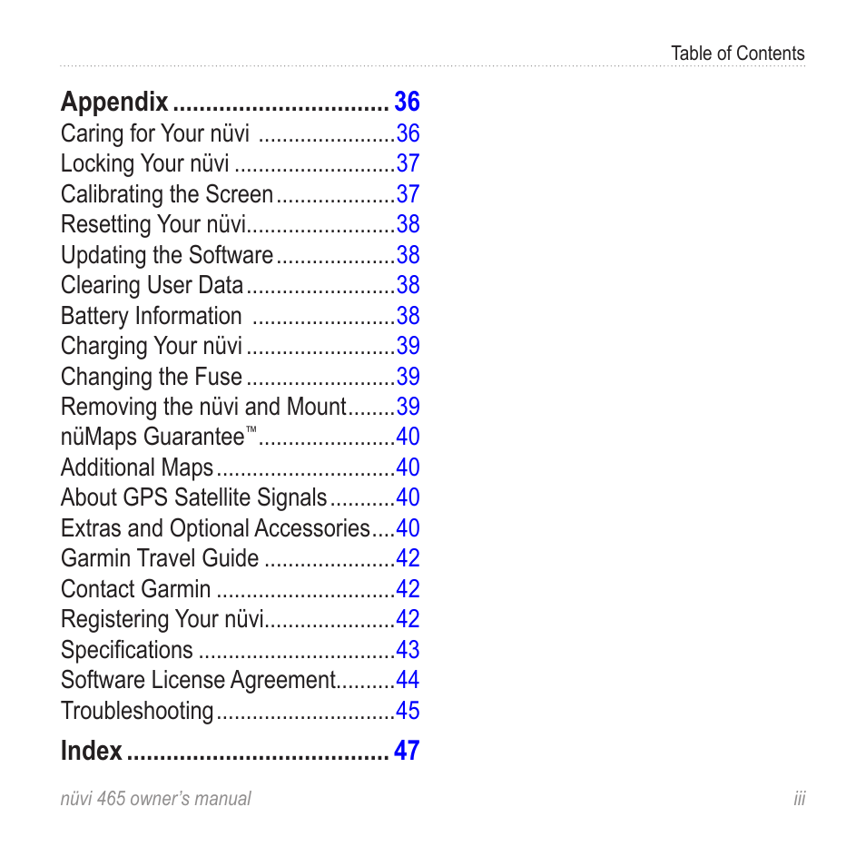 Garmin nuvi 465 User Manual | Page 5 / 60