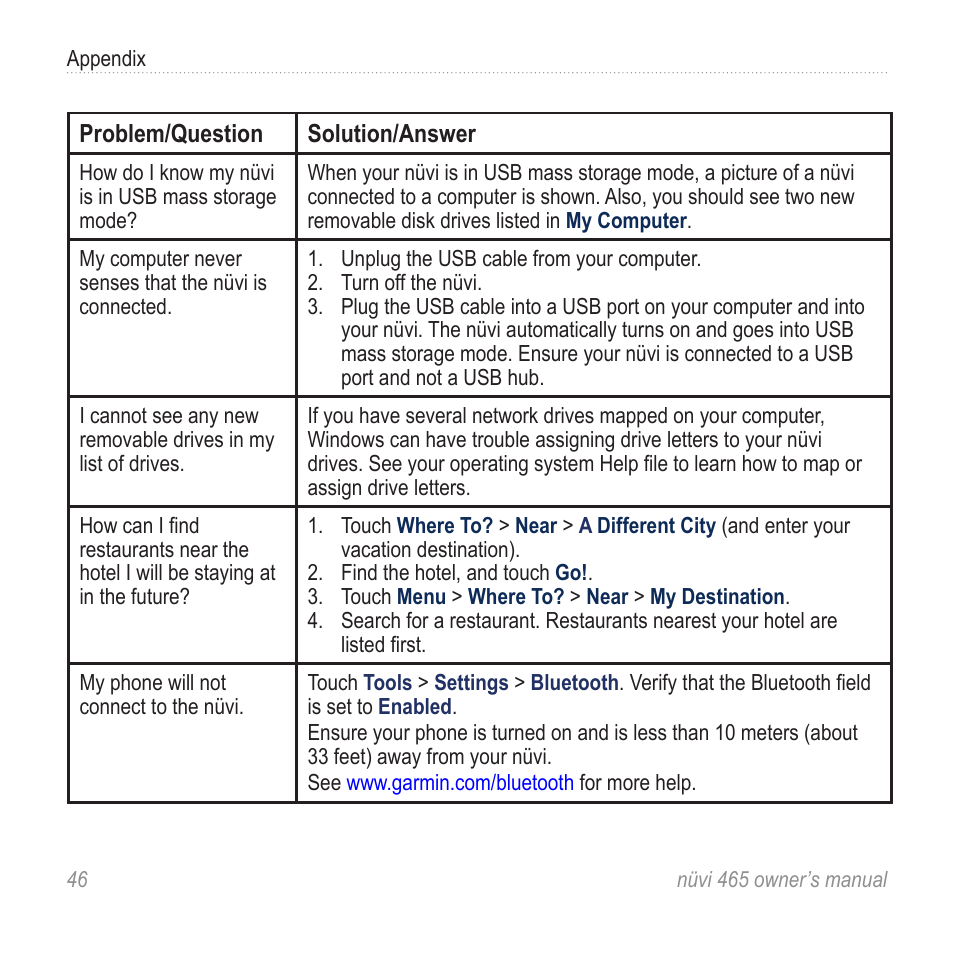 Garmin nuvi 465 User Manual | Page 52 / 60