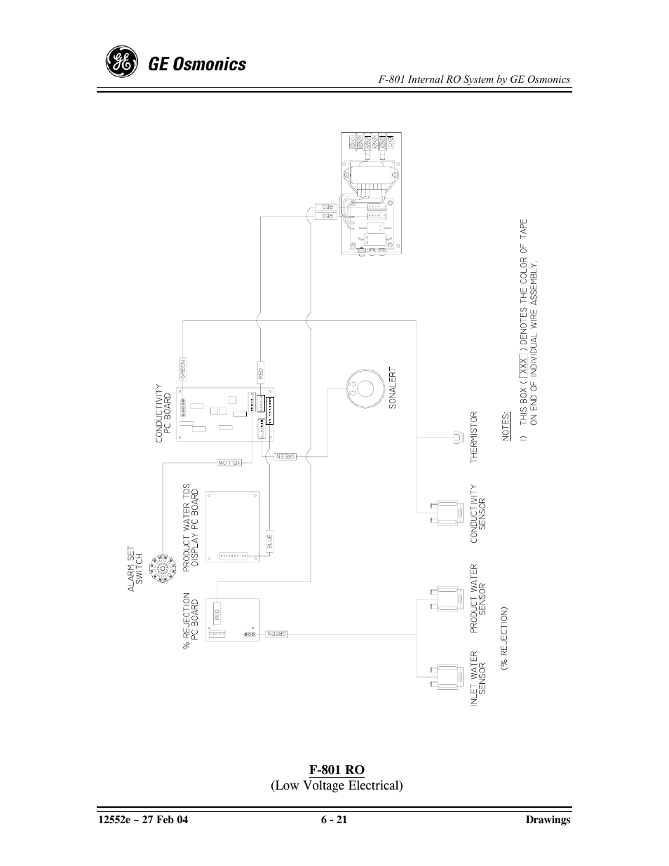 F-801 ro (low voltage electrical) | GE F-801 User Manual | Page 109 / 124