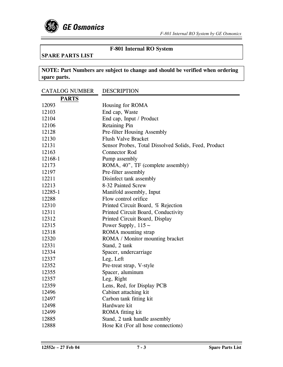 GE F-801 User Manual | Page 117 / 124