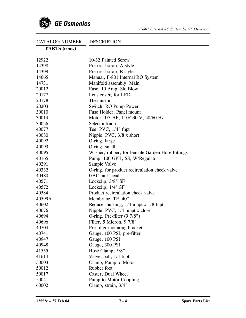 GE F-801 User Manual | Page 118 / 124