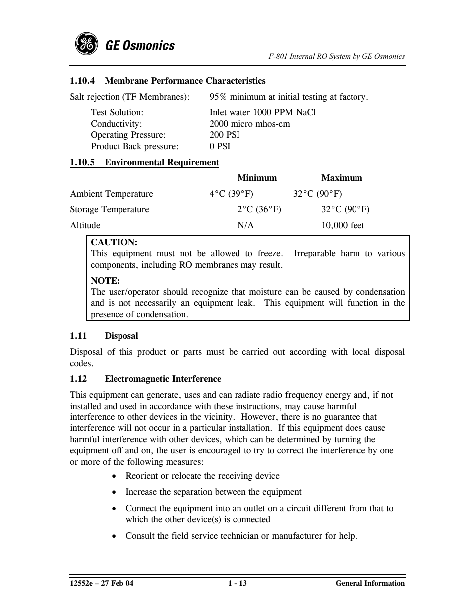 GE F-801 User Manual | Page 19 / 124