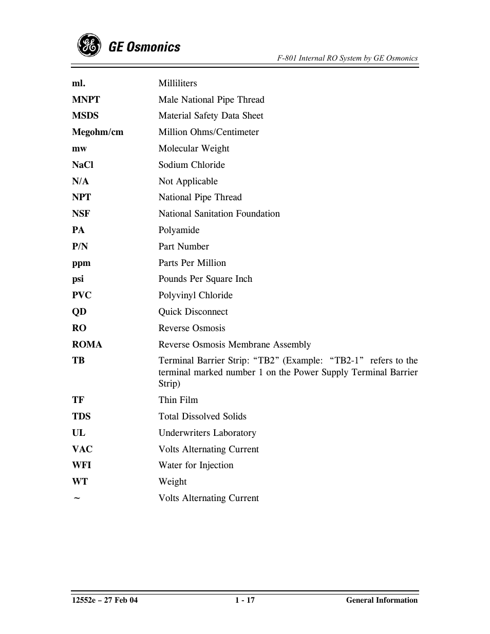 GE F-801 User Manual | Page 23 / 124