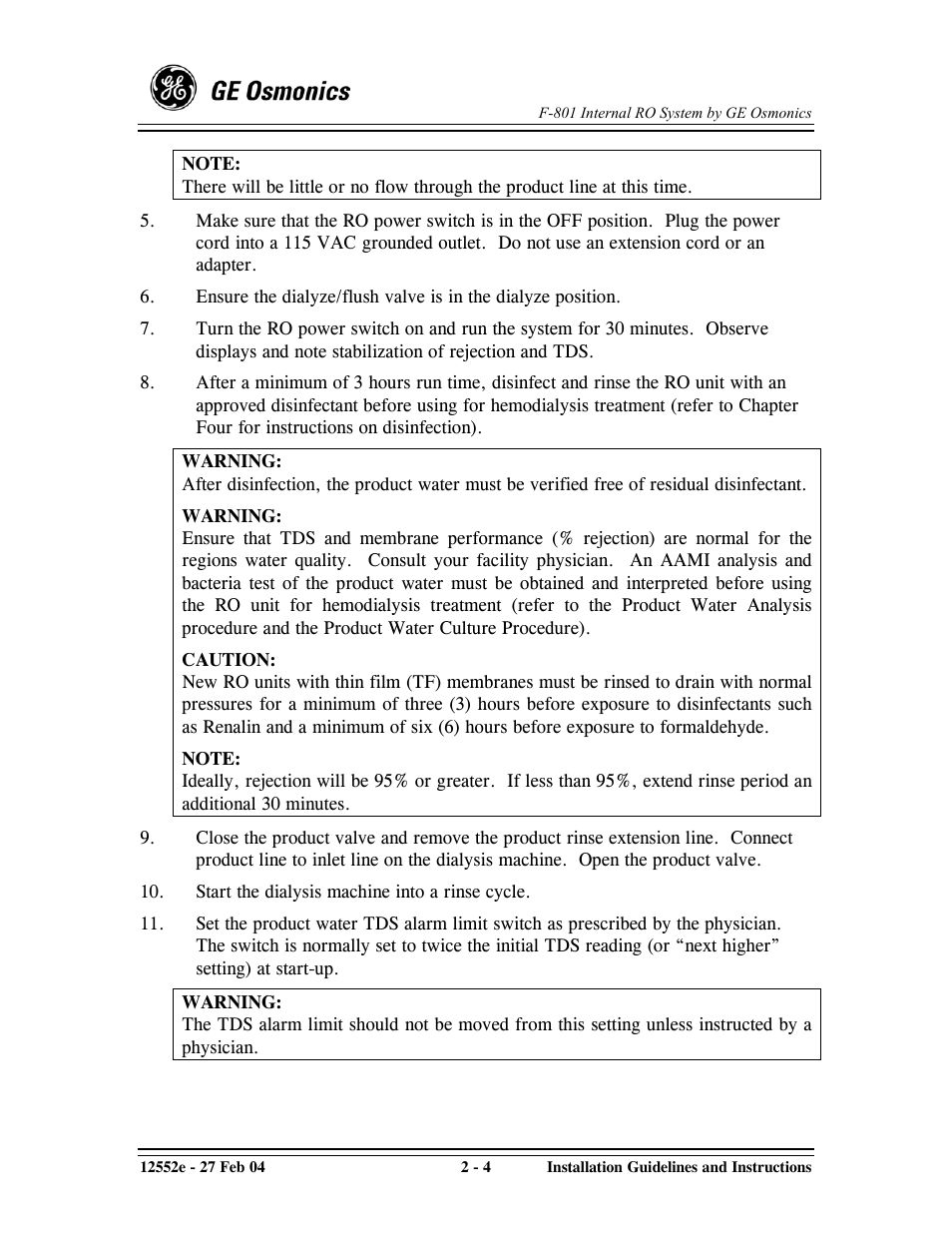 GE F-801 User Manual | Page 28 / 124