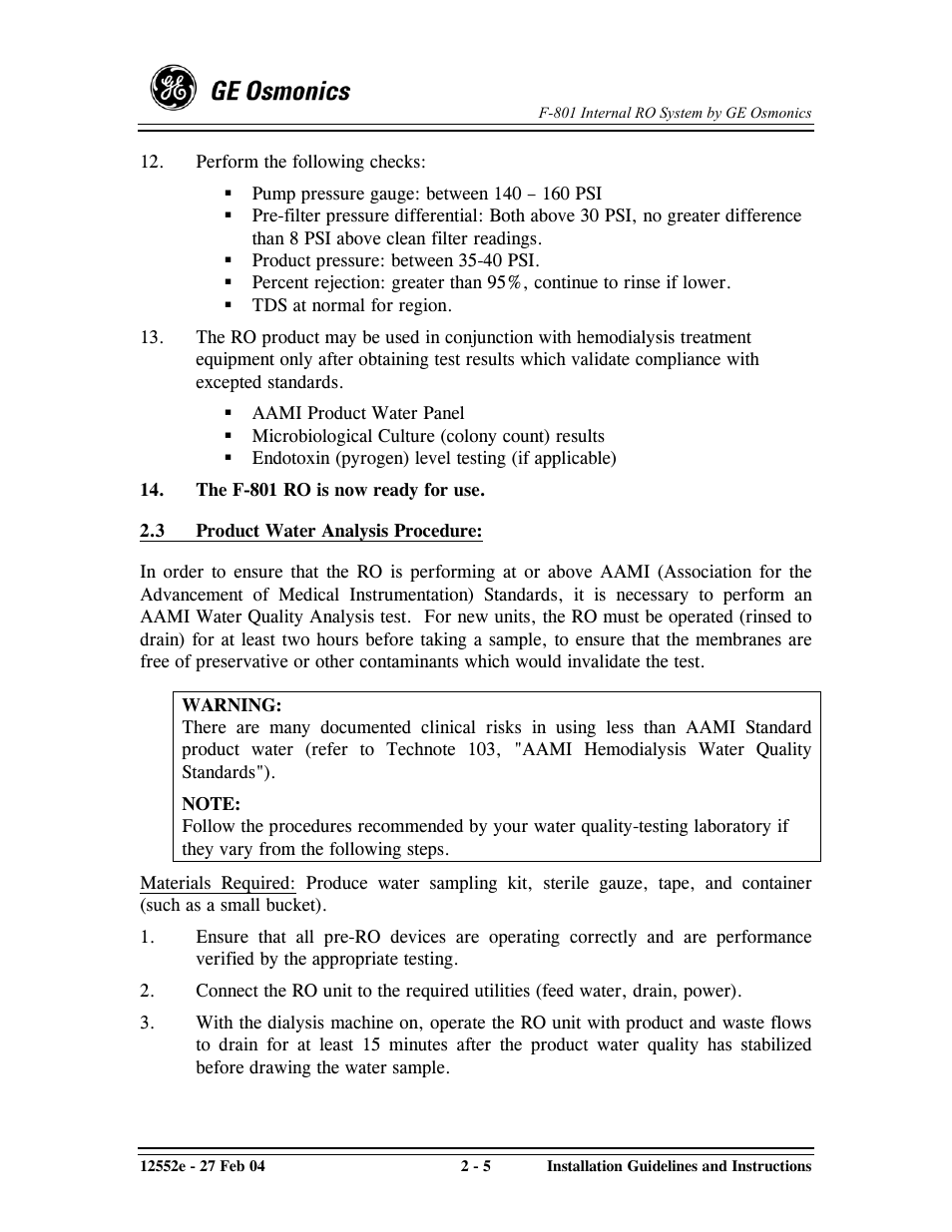 GE F-801 User Manual | Page 29 / 124