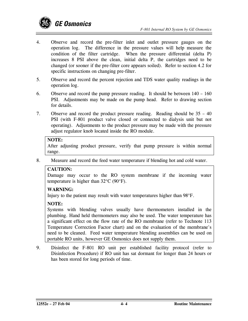 GE F-801 User Manual | Page 44 / 124